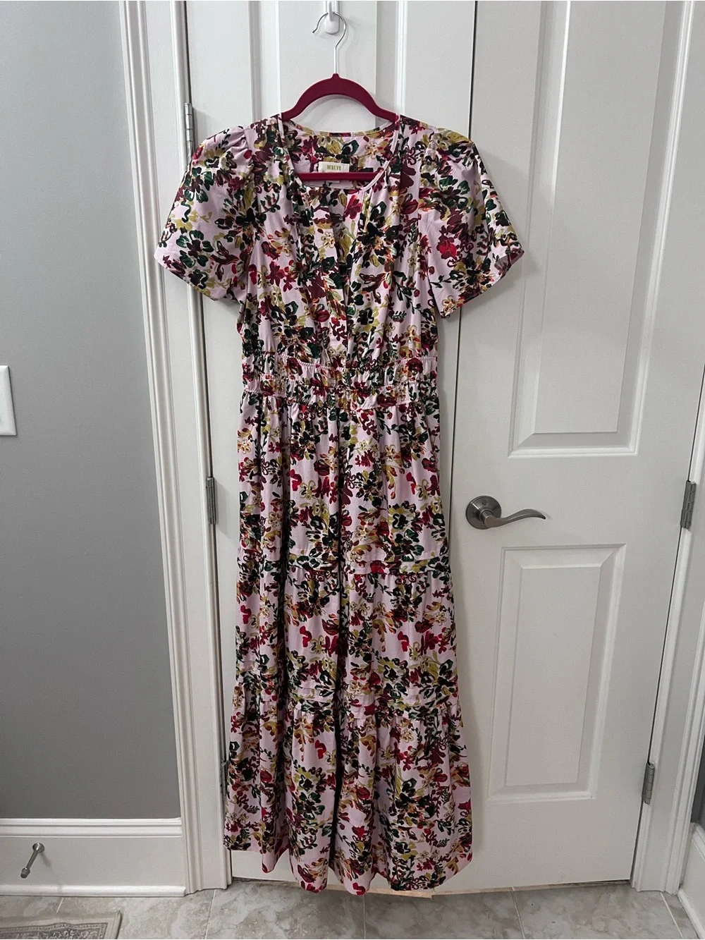 Maeve Floral Pink Short-Sleeve Maxi Dress - Picture 1 of 2